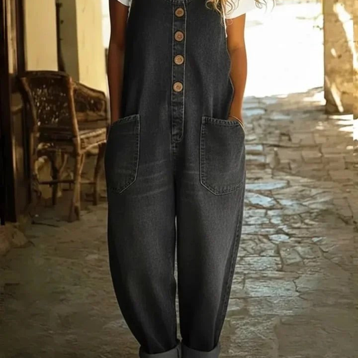 Jacinta™ | Macacão Vintage Lavado, Super Leve e Confortável, Ideal para Dias Quentes - jumpsuit | Benedita Lisboa