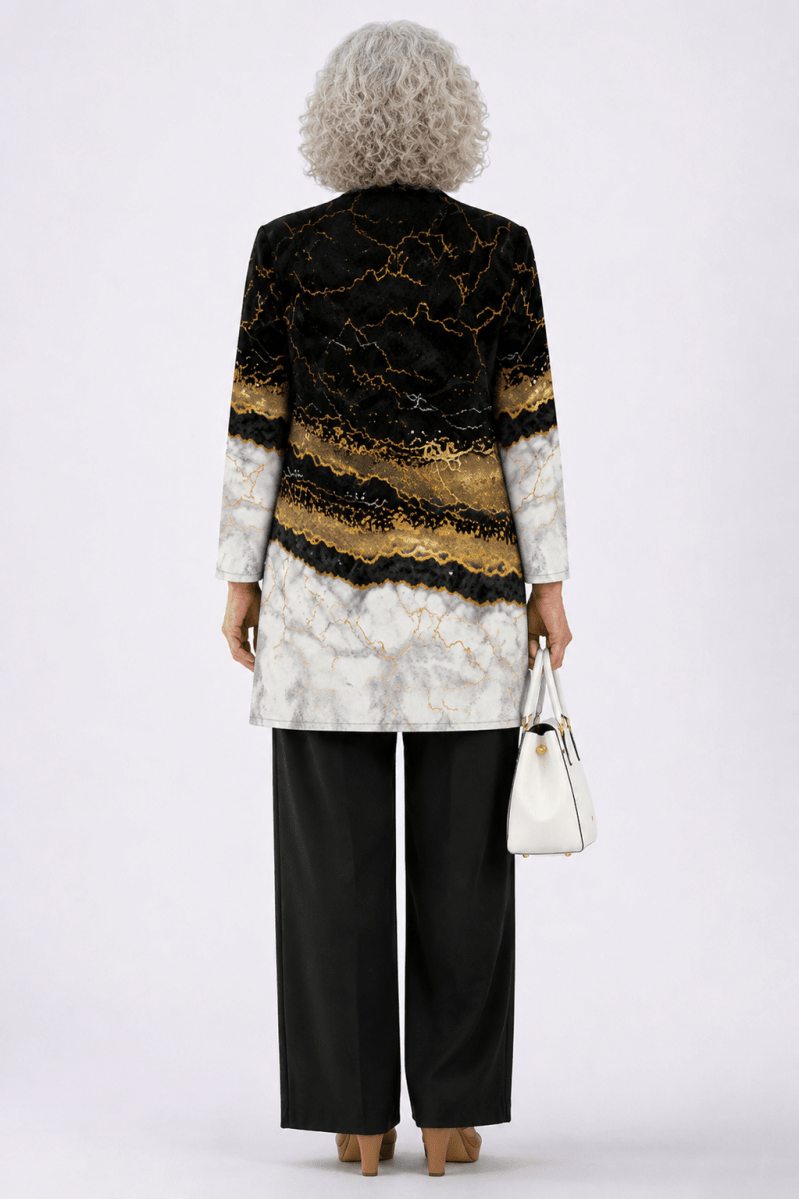Jéssica™ | Conjunto de 3 Peças Mármore Preto e Dourado - | Benedita Lisboa