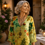 Joana™ | Vestido Midi Floral Comfort Plus 🌿 - | Benedita Lisboa