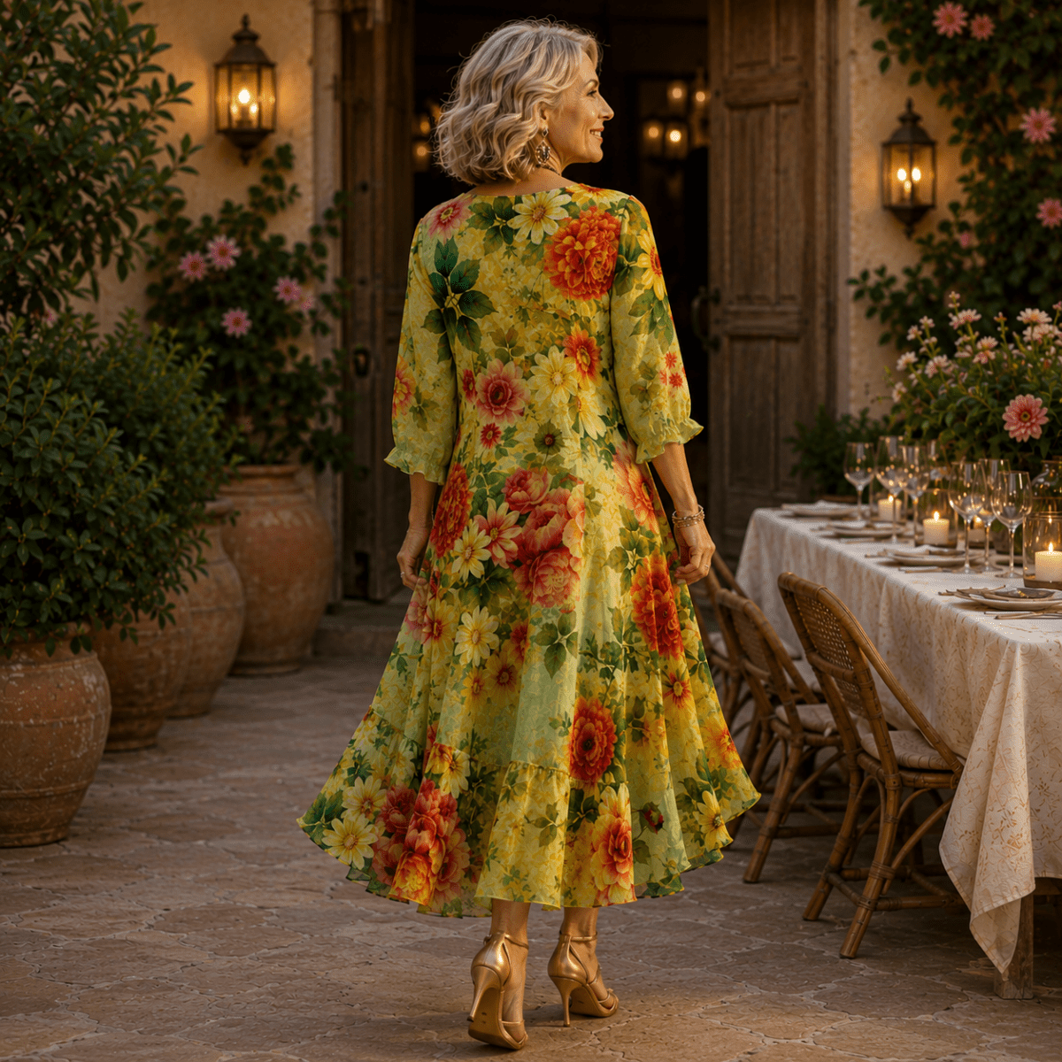 Joana™ | Vestido Midi Floral Comfort Plus 🌿 - | Benedita Lisboa
