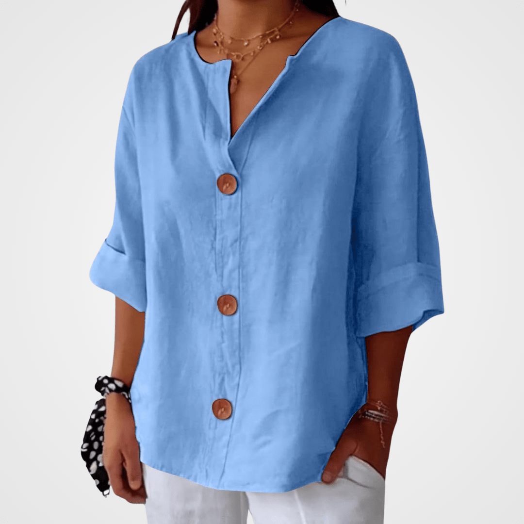Julia™ | Blusa Elegante de Corte Solto - Blouse | Benedita Lisboa