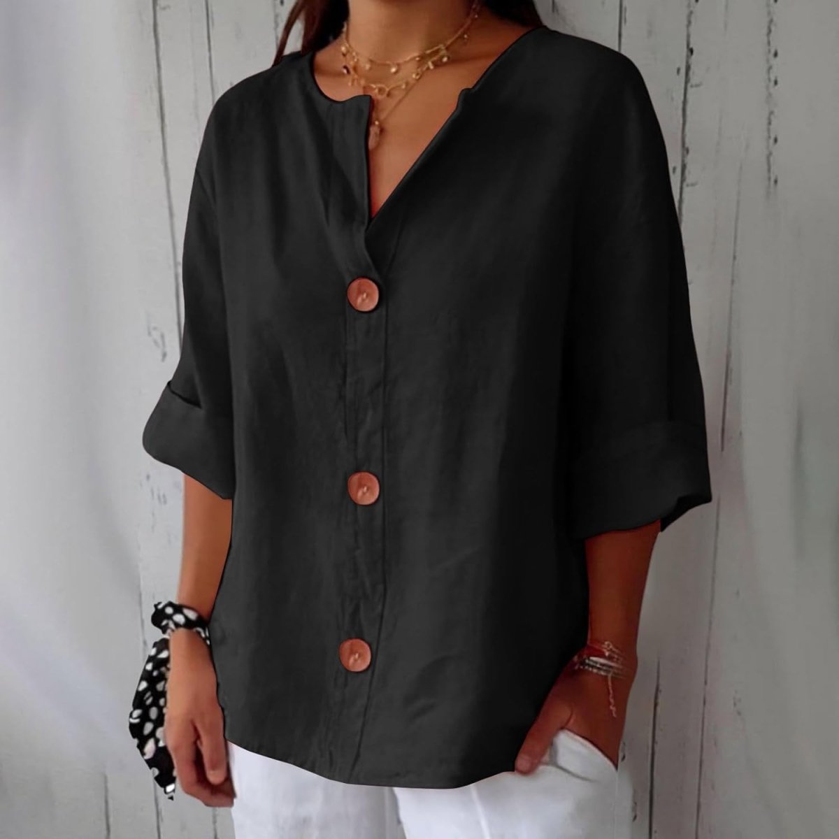 Julia™ | Blusa Elegante de Corte Solto - Blouse | Benedita Lisboa