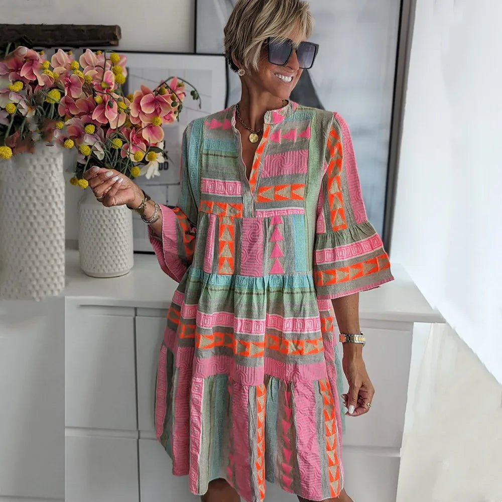 Juliane™ | Vestido de baloiço com camadas - | Benedita Lisboa