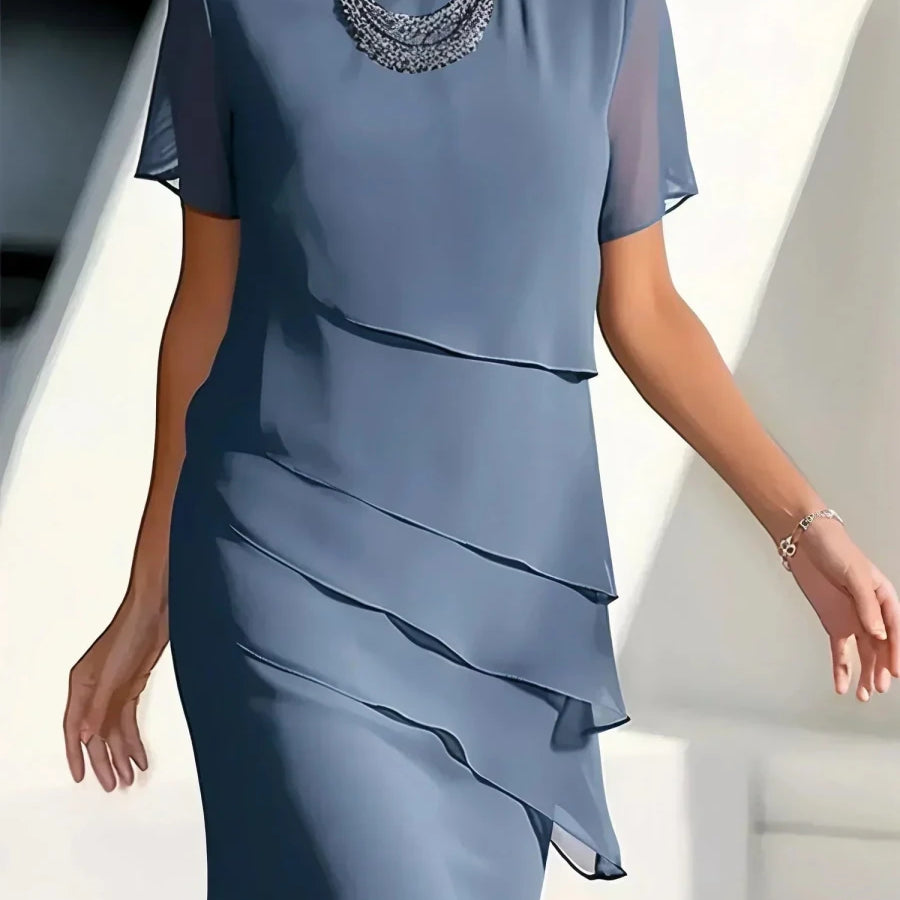KENDRA™ | Vestido Elegante Fluido em Camadas - Vestido elegante | Benedita Lisboa