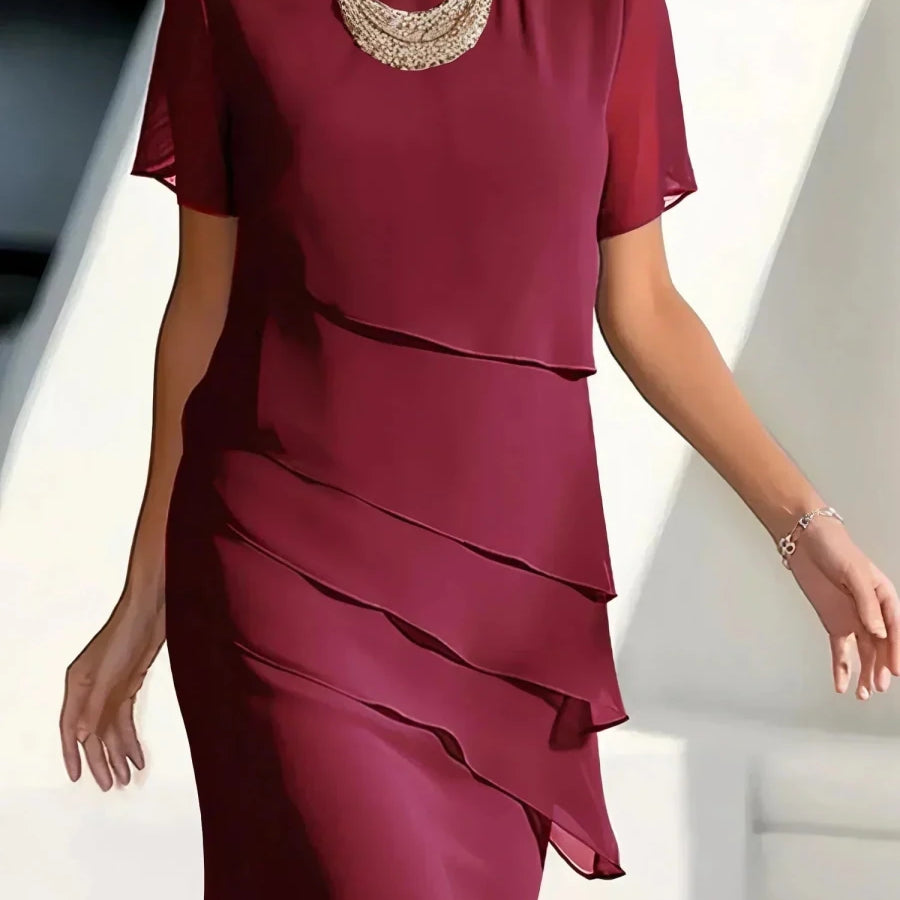 KENDRA™ | Vestido Elegante Fluido em Camadas - Vestido elegante | Benedita Lisboa