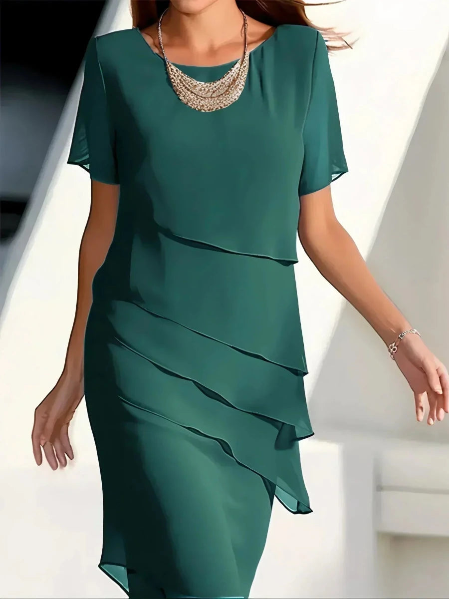 KENDRA™ | Vestido Elegante Fluido em Camadas - Vestido elegante | Benedita Lisboa