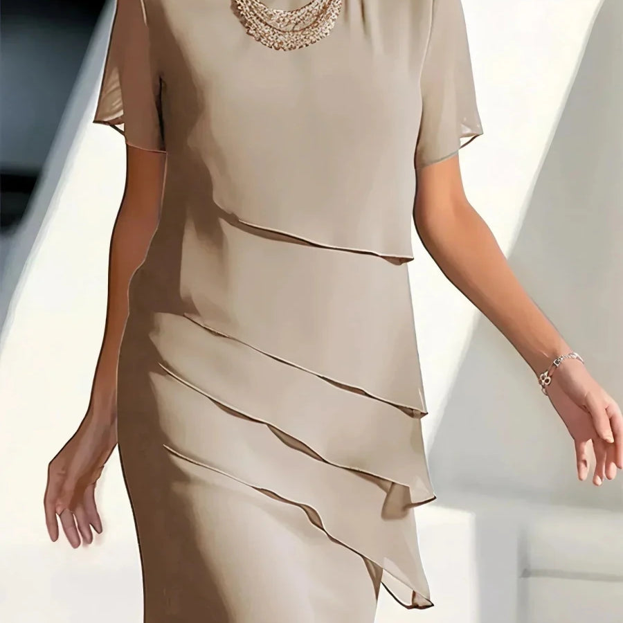 KENDRA™ | Vestido Elegante Fluido em Camadas - Vestido elegante | Benedita Lisboa