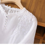 Kissina™ | Blusa de Algodão e Linho Bordada - | Benedita Lisboa