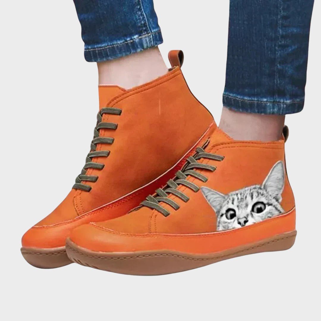 Kitty™ | Botas de couro para amantes de gatos - | Benedita Lisboa