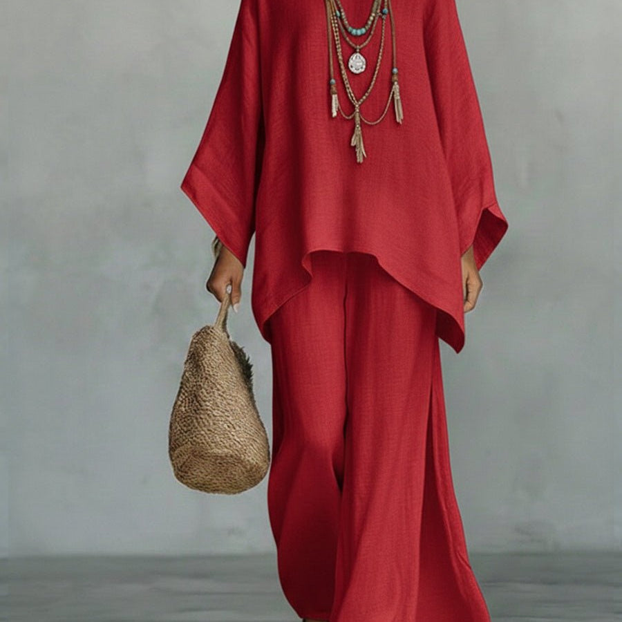 LARA™ | Conjunto Elegante de Linho em Duas Peças - | Benedita Lisboa