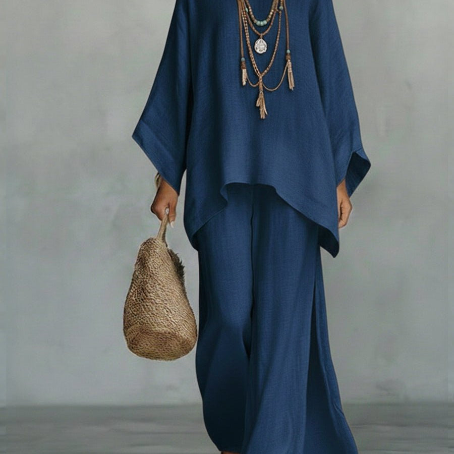 LARA™ | Conjunto Elegante de Linho em Duas Peças - | Benedita Lisboa
