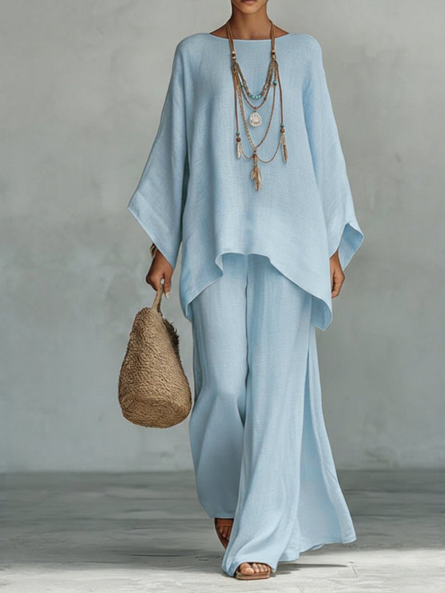 LARA™ | Conjunto Elegante de Linho em Duas Peças - | Benedita Lisboa
