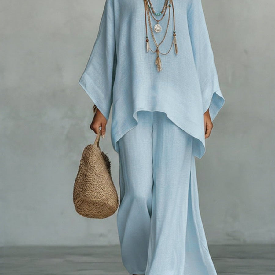 LARA™ | Conjunto Elegante de Linho em Duas Peças - | Benedita Lisboa