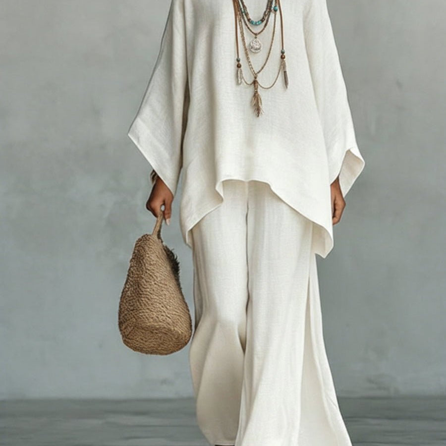LARA™ | Conjunto Elegante de Linho em Duas Peças - | Benedita Lisboa
