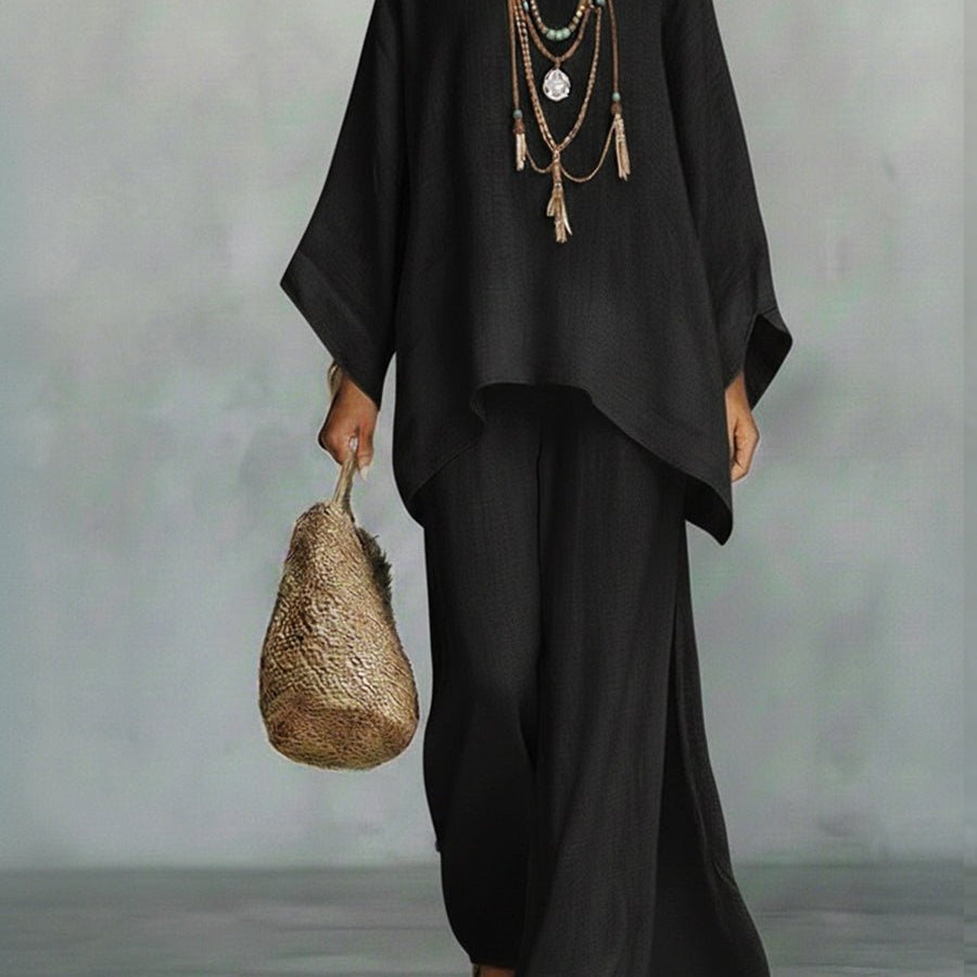 LARA™ | Conjunto Elegante de Linho em Duas Peças - | Benedita Lisboa