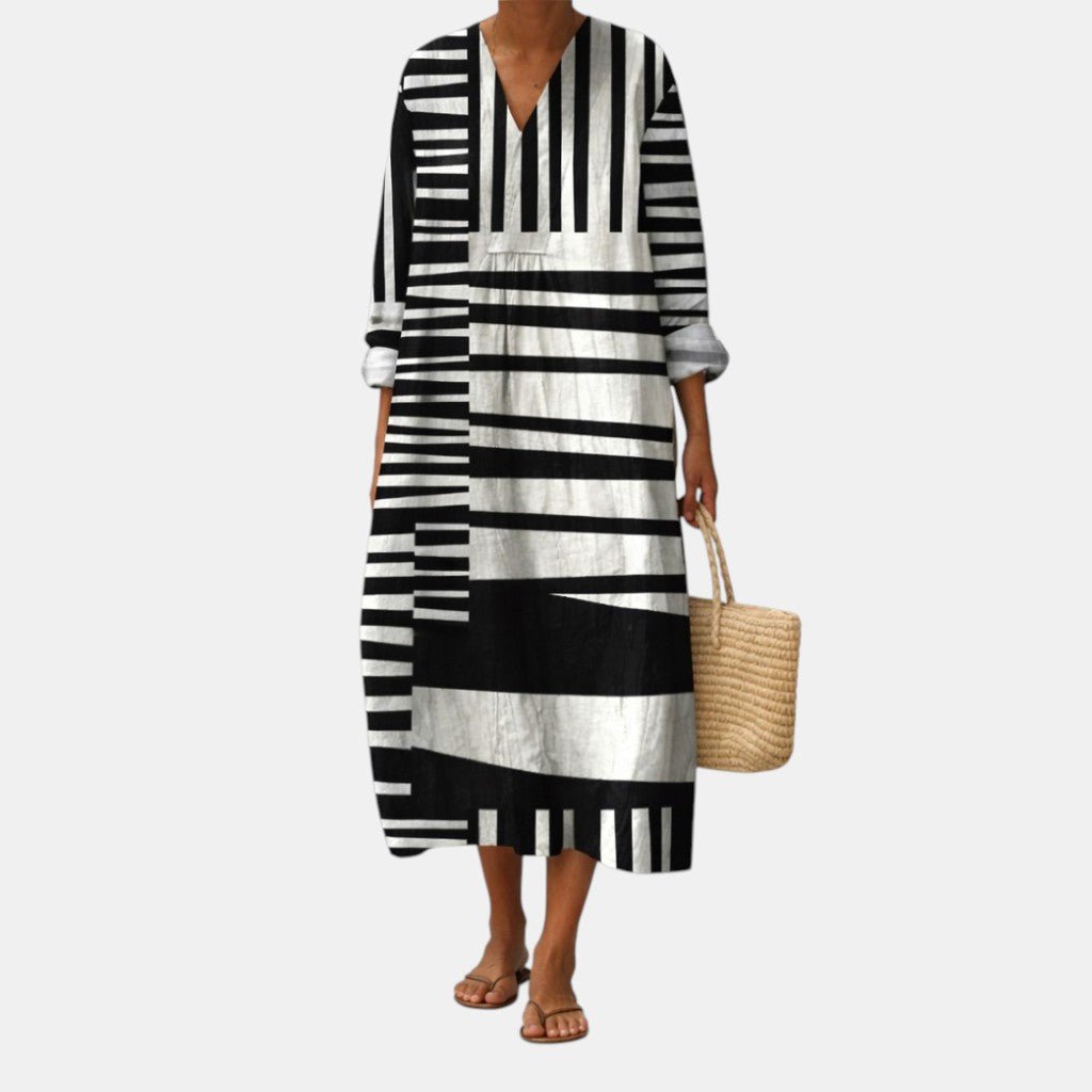 Lara™ | Vestido Estampado Gráfico - Vestido | Benedita Lisboa