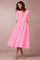 Laura™ | Vestido Midi Feminino Com Corte Em A, Decote Em V - | Benedita Lisboa