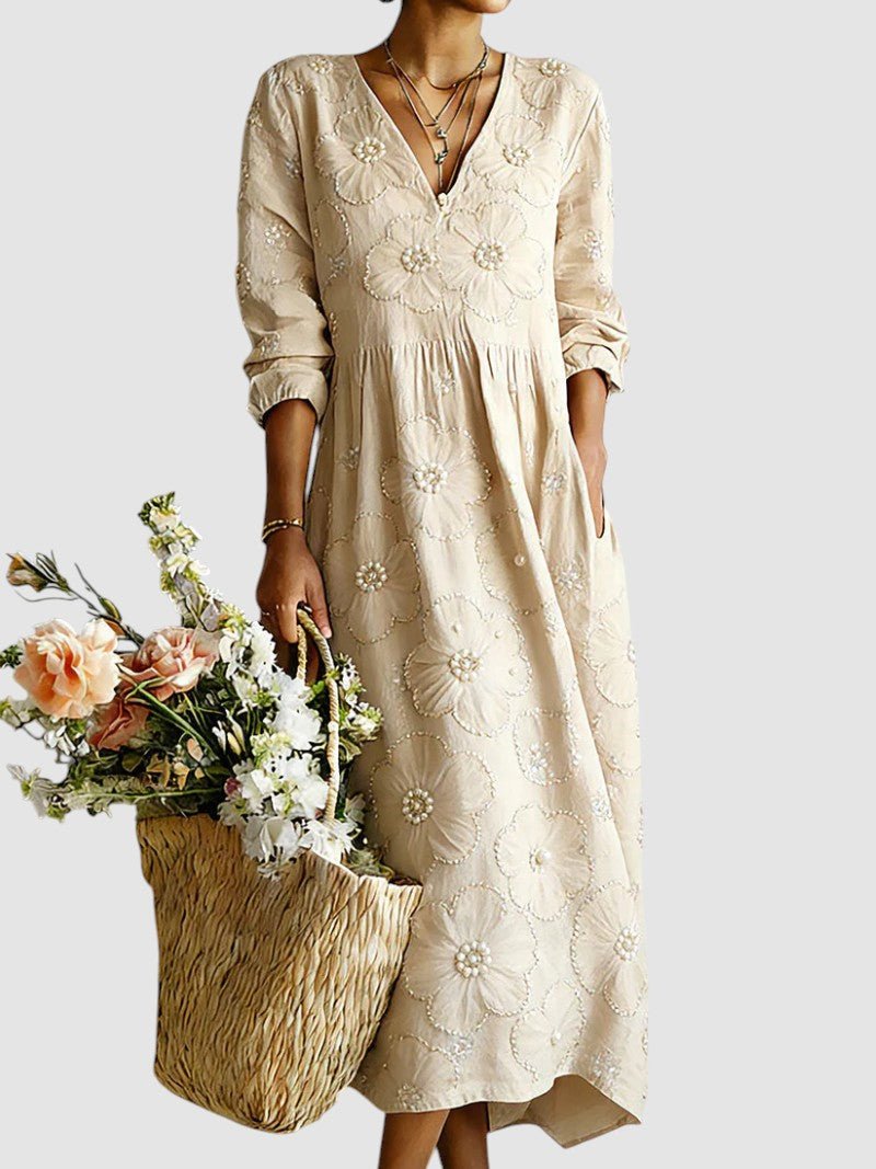 LENA™ | VESTIDO FLORAL, ACONCHEGANTE E LEVE - | Benedita Lisboa
