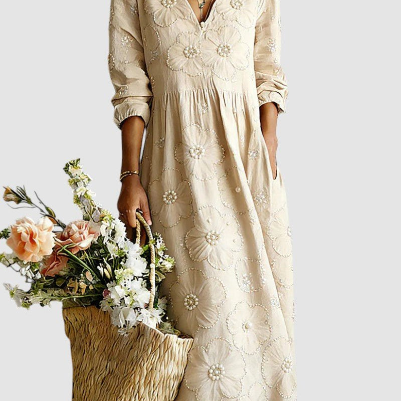 LENA™ | VESTIDO FLORAL, ACONCHEGANTE E LEVE - | Benedita Lisboa