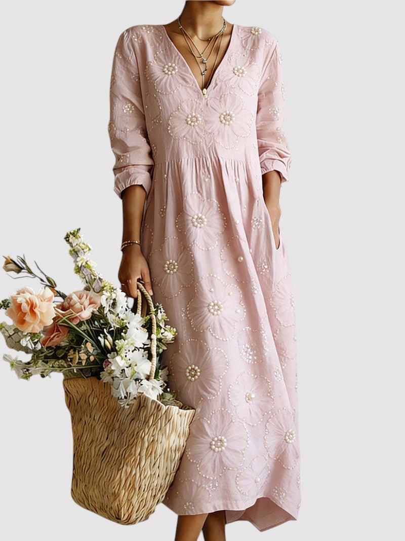 LENA™ | VESTIDO FLORAL, ACONCHEGANTE E LEVE - | Benedita Lisboa
