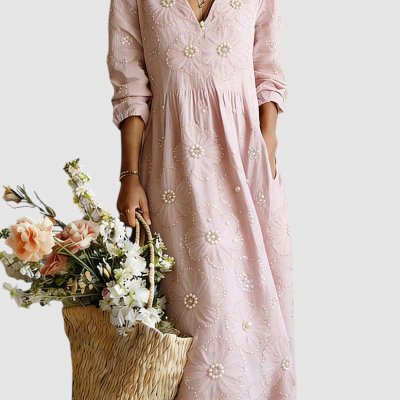 LENA™ | VESTIDO FLORAL, ACONCHEGANTE E LEVE - | Benedita Lisboa