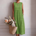 Leonor™ | Vestido Midi Fresco para o Dia a Dia - Vestido | Benedita Lisboa