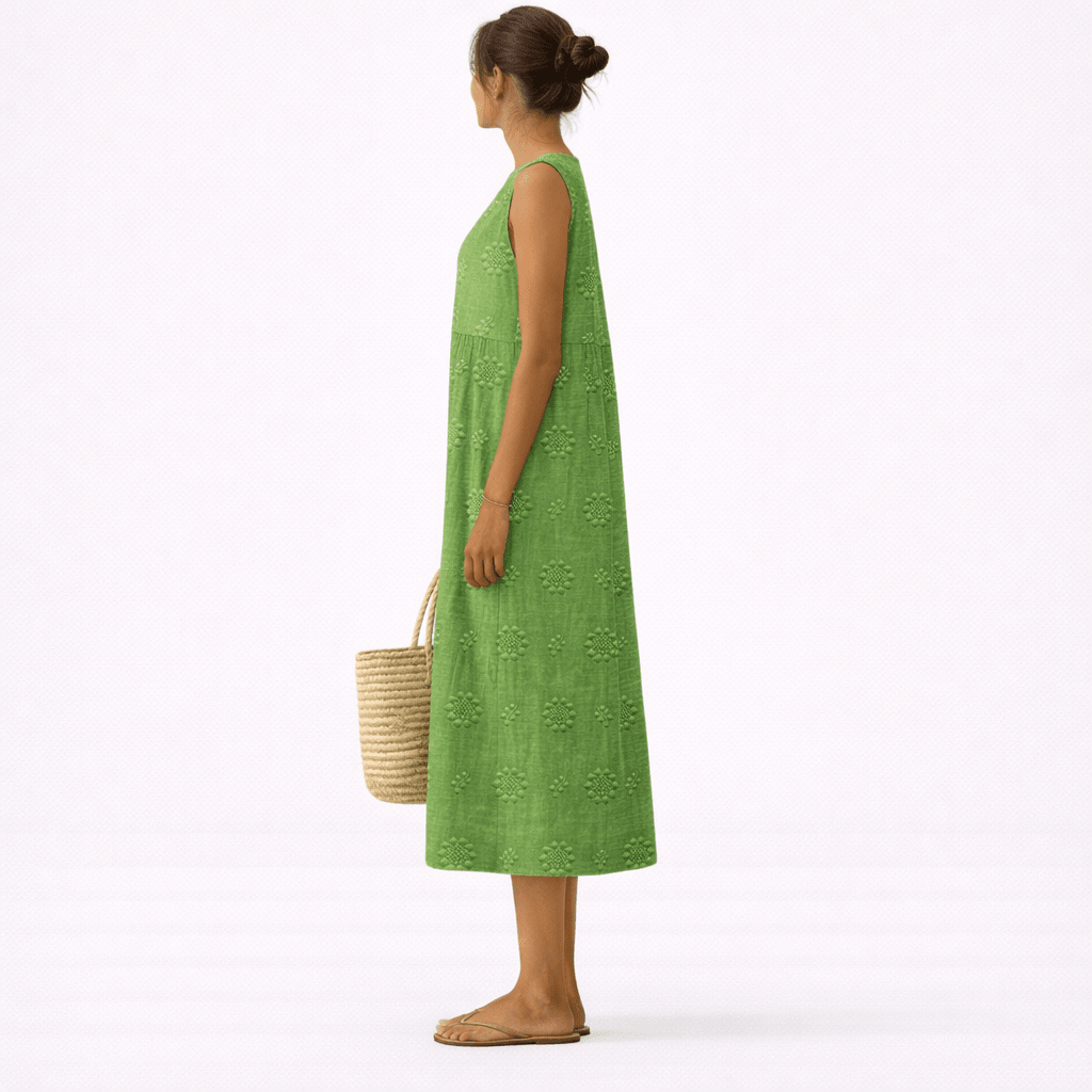 Leonor™ | Vestido Midi Fresco para o Dia a Dia - Vestido | Benedita Lisboa