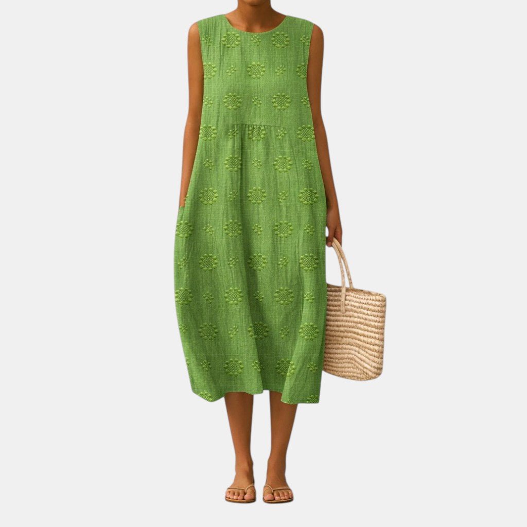 Leonor™ | Vestido Midi Fresco para o Dia a Dia - Vestido | Benedita Lisboa