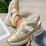 Lídia™ | Sandálias Ortopédicas Max Comfort com Atacadores de Velcro - | Benedita Lisboa