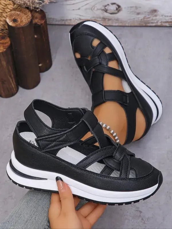 Lídia™ | Sandálias Ortopédicas Max Comfort com Atacadores de Velcro - | Benedita Lisboa