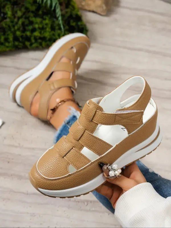 Lídia™ | Sandálias Ortopédicas Max Comfort com Atacadores de Velcro - | Benedita Lisboa