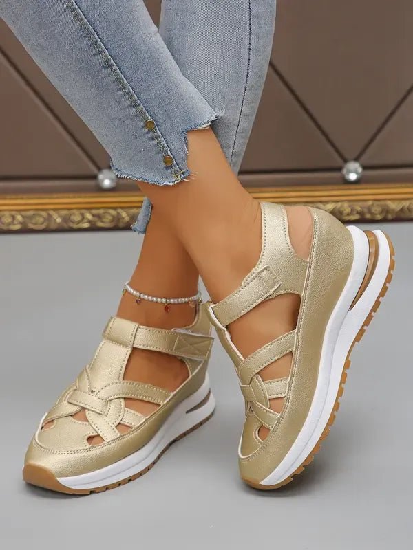 Lídia™ | Sandálias Ortopédicas Max Comfort com Atacadores de Velcro - | Benedita Lisboa