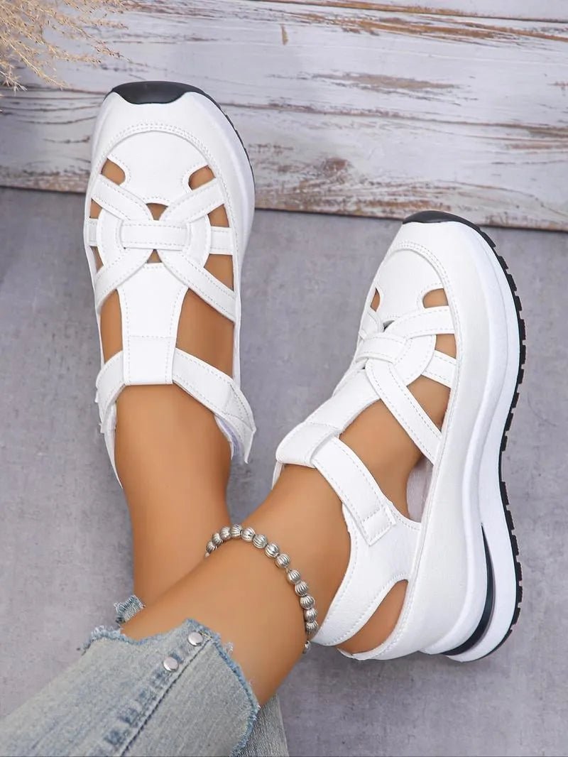 Lídia™ | Sandálias Ortopédicas Max Comfort com Atacadores de Velcro - | Benedita Lisboa