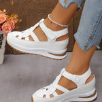 Lídia™ | Sandálias Ortopédicas Max Comfort com Atacadores de Velcro - | Benedita Lisboa
