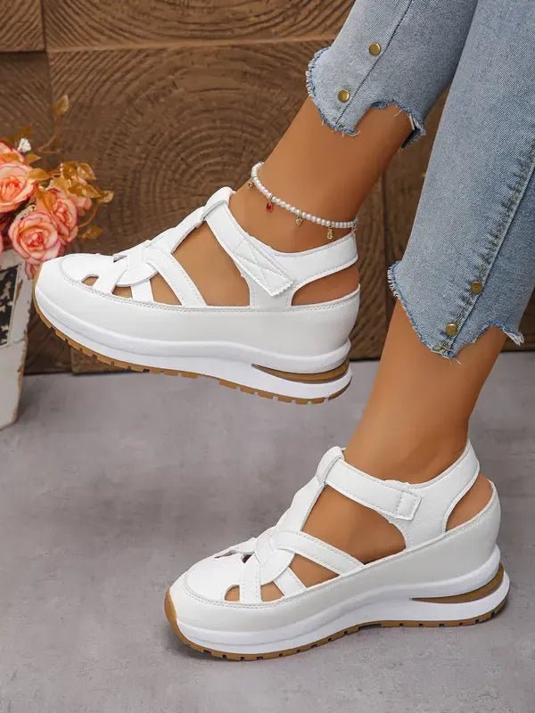 Lídia™ | Sandálias Ortopédicas Max Comfort com Atacadores de Velcro - | Benedita Lisboa
