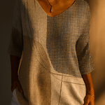 Liliana™ | Camisola de Malha, Com Padrão Abstrato e Intemporal - | Benedita Lisboa
