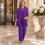 Liliana™ | Conjunto de Casaco Fluido e Calça de Perna Larga Roxo - set | Benedita Lisboa