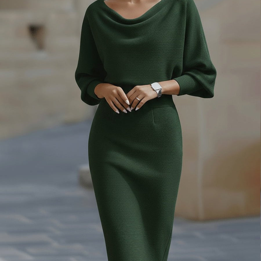 LIORA™ | Vestido Médio com Mangas Elegante - | Benedita Lisboa