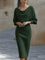 LIORA™ | Vestido Médio com Mangas Elegante - | Benedita Lisboa