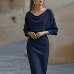 LIORA™ | Vestido Médio com Mangas Elegante - | Benedita Lisboa