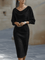 LIORA™ | Vestido Médio com Mangas Elegante - | Benedita Lisboa