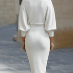 LIORA™ | Vestido Médio com Mangas Elegante - | Benedita Lisboa