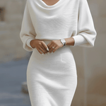 LIORA™ | Vestido Médio com Mangas Elegante - | Benedita Lisboa