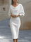 LIORA™ | Vestido Médio com Mangas Elegante - | Benedita Lisboa