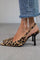 Liorina™ | Escarpins cáqui com estampado de leopardo e biqueira pontiaguda - | Benedita Lisboa