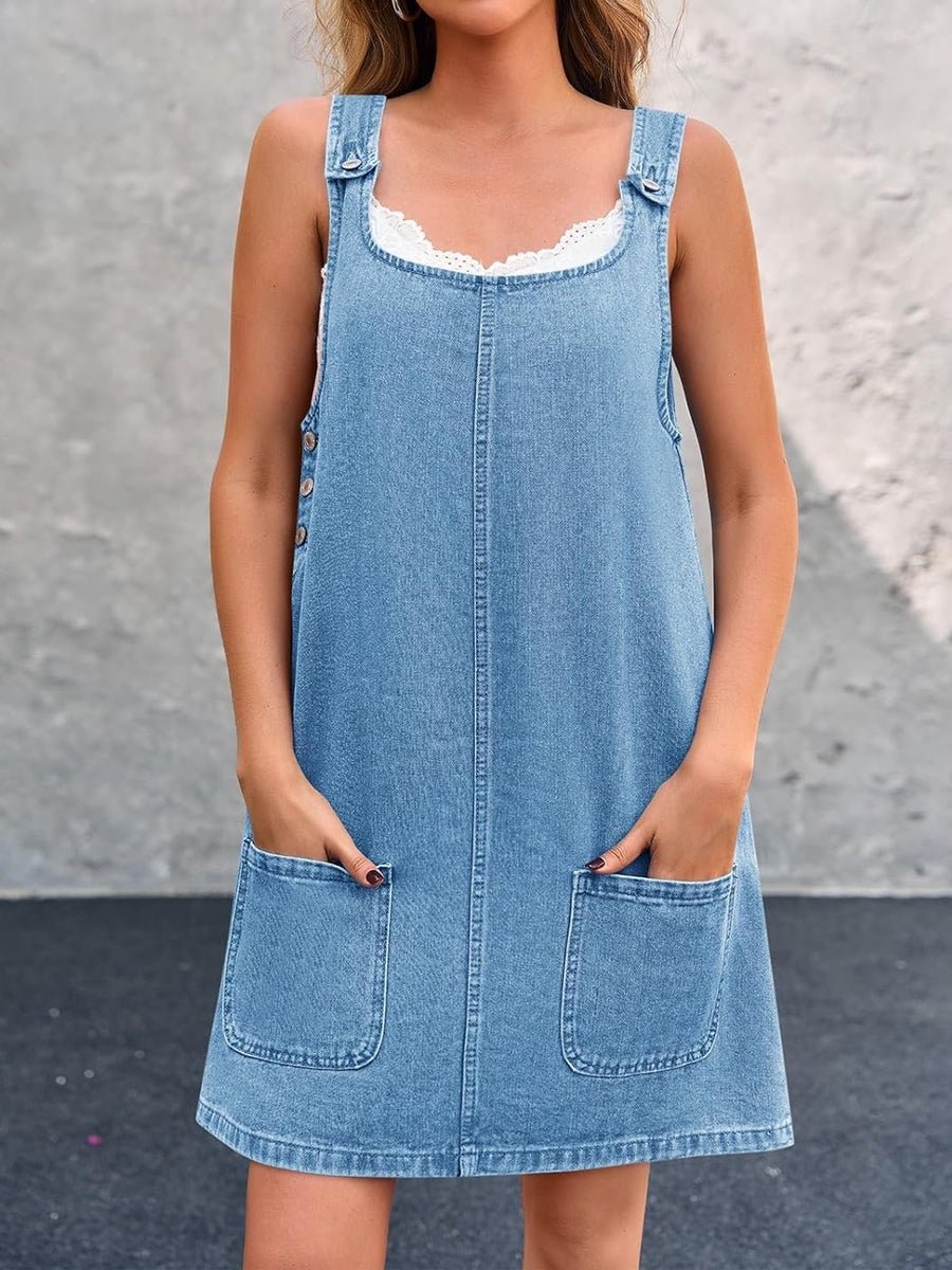 Lisa™ | Vestido de Alças em Denim Perfeito para o Verão - | Benedita Lisboa