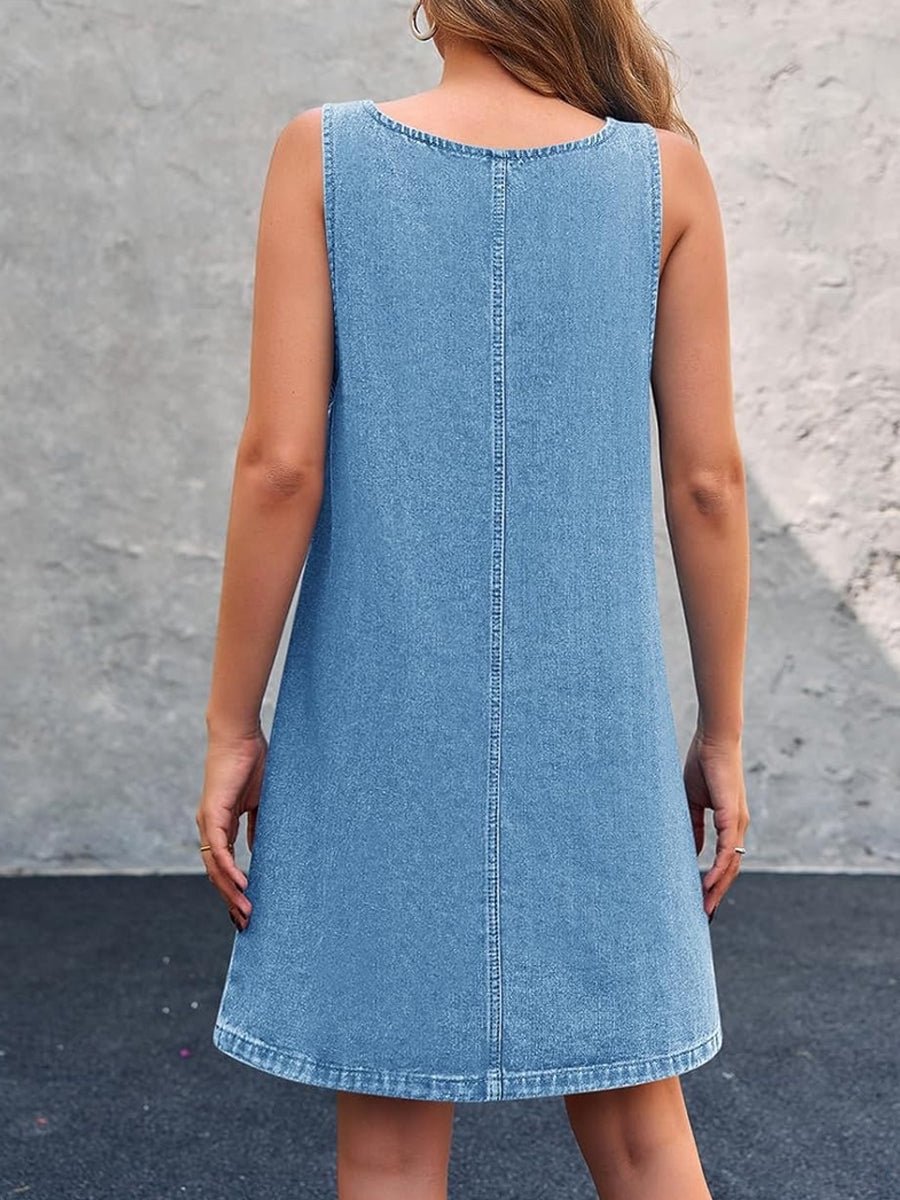 Lisa™ | Vestido de Alças em Denim Perfeito para o Verão - | Benedita Lisboa
