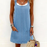 Lisa™ | Vestido de Alças em Denim Perfeito para o Verão - | Benedita Lisboa