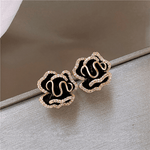 Lótus Ouro Brincos Pretos Elegantes - Joias para Ocasiões - | Benedita Lisboa