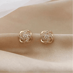 Lourdes - Brincos Dourados em Espiral com Cristais - Earrings | Benedita Lisboa